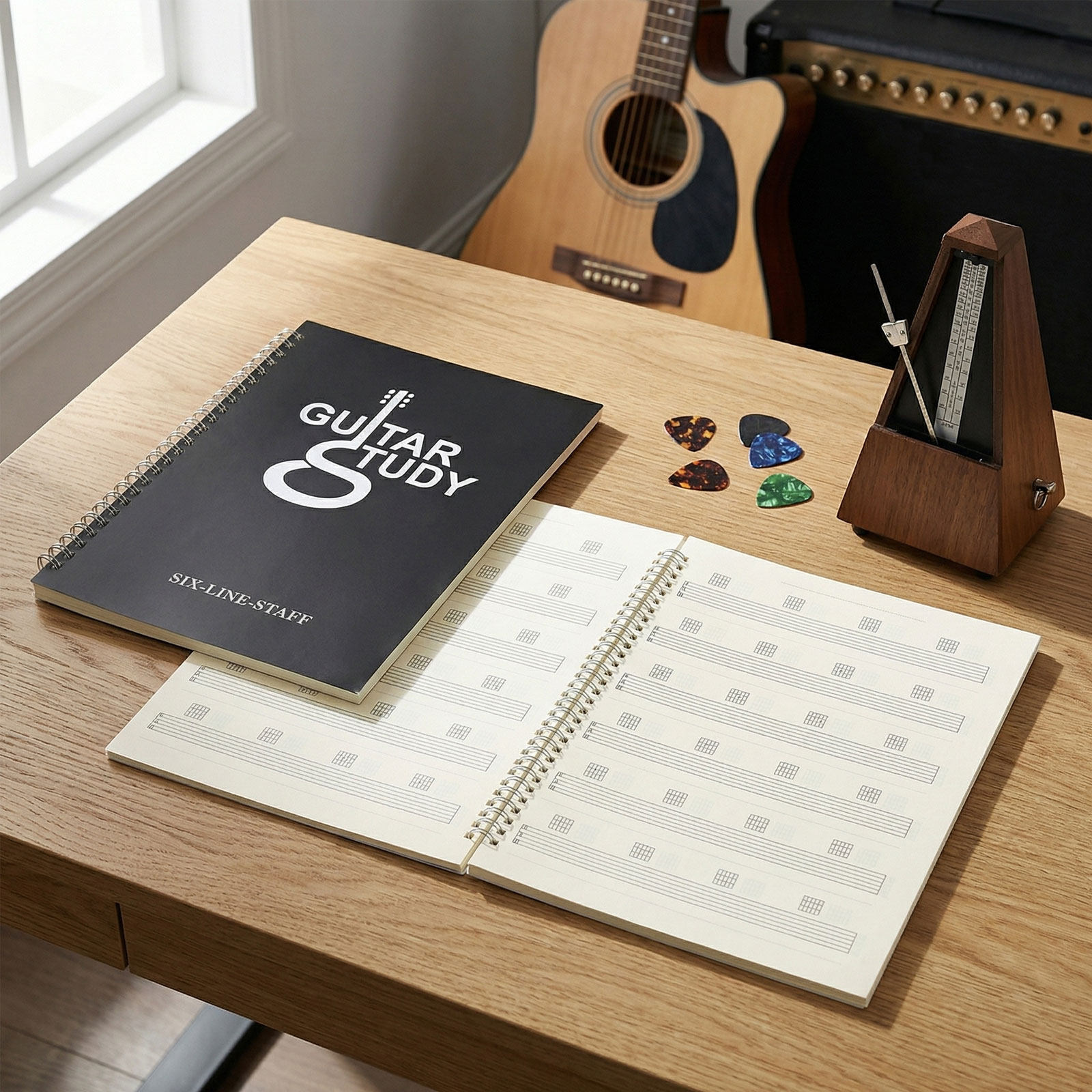 2Pcs Guitar Tablature Notebook - đánh giá và giá Blank Sheet Music Notebook