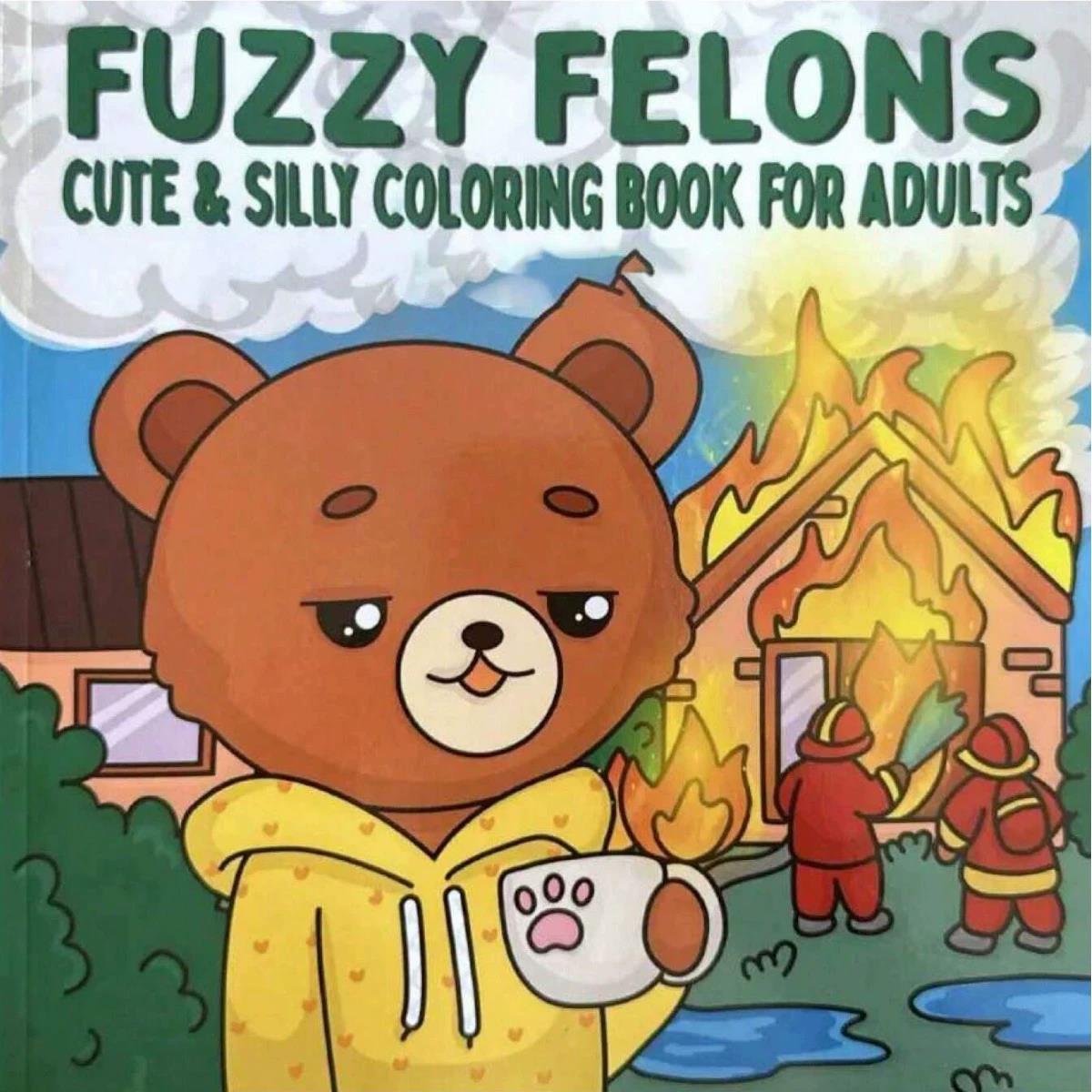 Fuzzy Felons Adult Coloring Bo - đánh giá và giá Adult Coloring Book Stress Relief