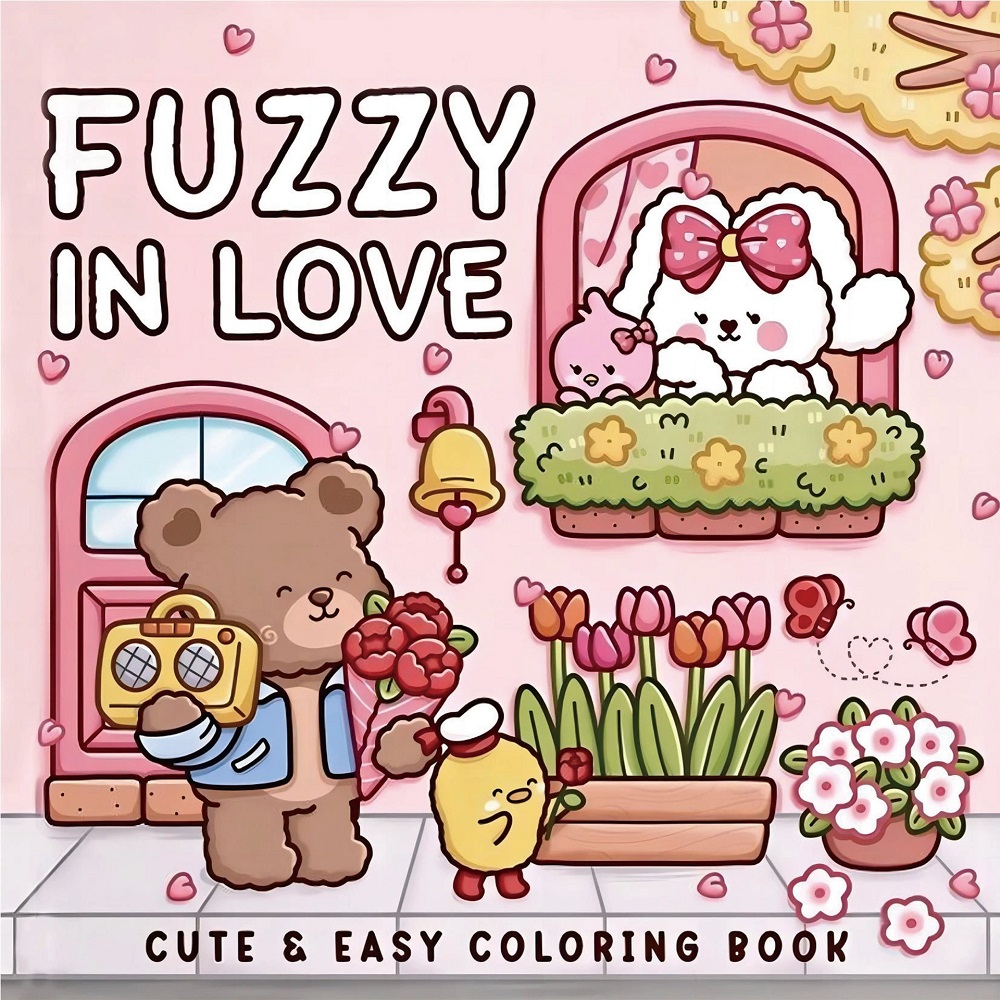 FUZZY IN LOVE Bold-easy Patter - đánh giá và giá Adult Coloring Book Stress Relief