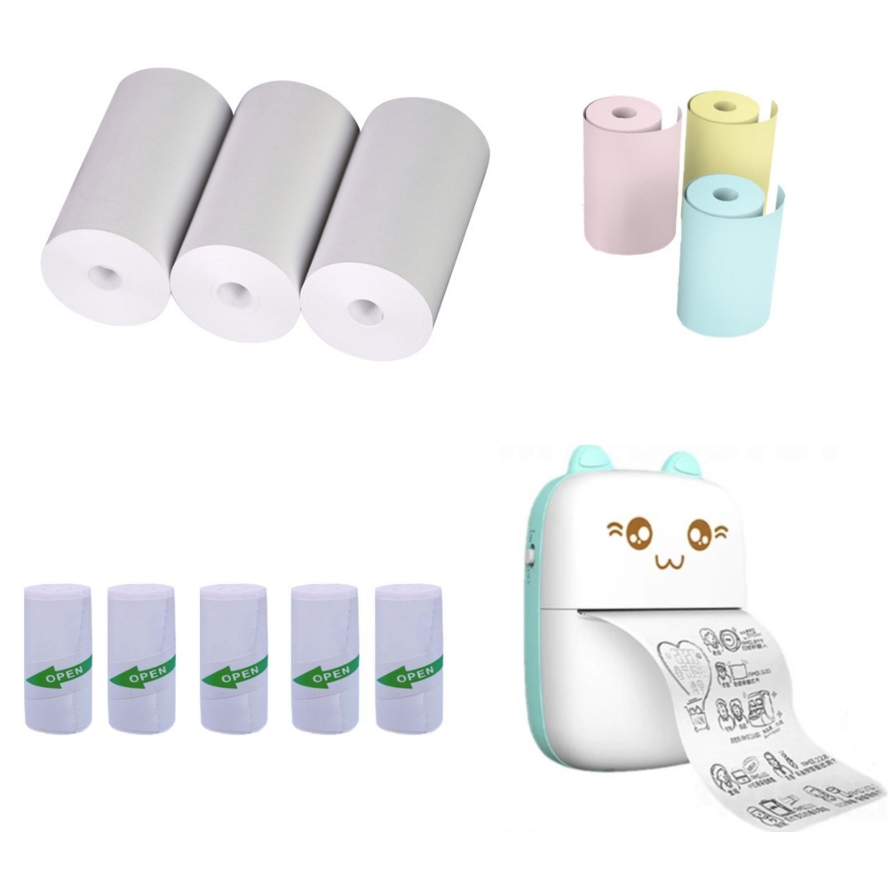 57x25MM Thermal Paper Sticker  - đánh giá và giá Mini Pocket Thermal Printer Paper Roll