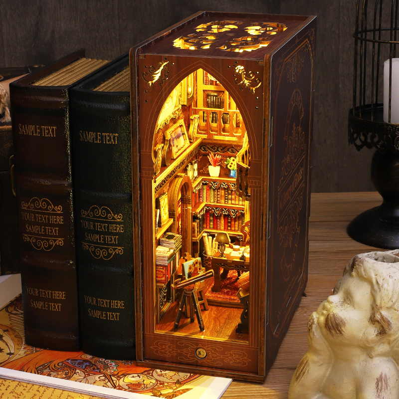 DIY Book Nook Shelf Insert Kit - đánh giá và giá Diy Wooden Book Nook Kit Shelf Insert