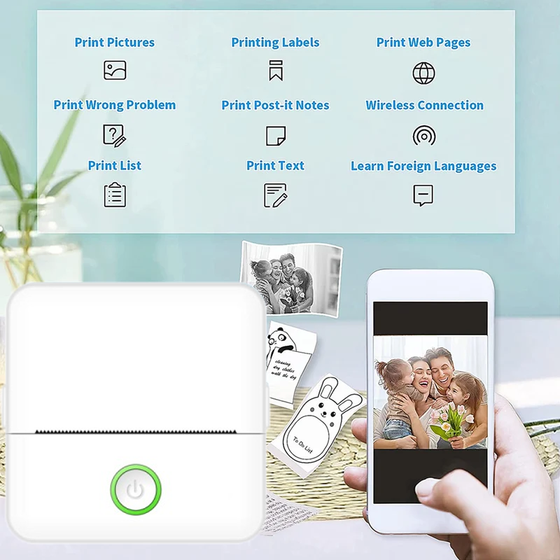 Mini Portabl Printer Inkless S - đánh giá và giá Mini Pocket Thermal Printer Paper Roll