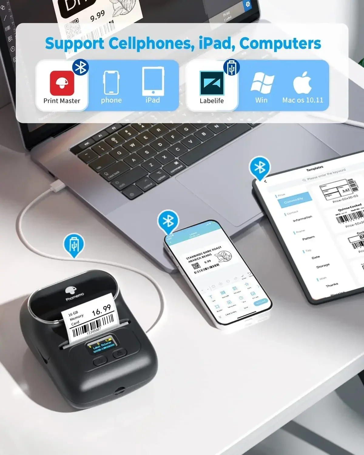 Phomemo M110 Mini Portable Pri - đánh giá và giá Mini Pocket Thermal Printer Paper Roll