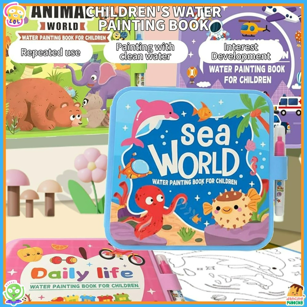 Magic Water Coloring Book Set  - đánh giá và giá Reusable Water Magic Coloring Book