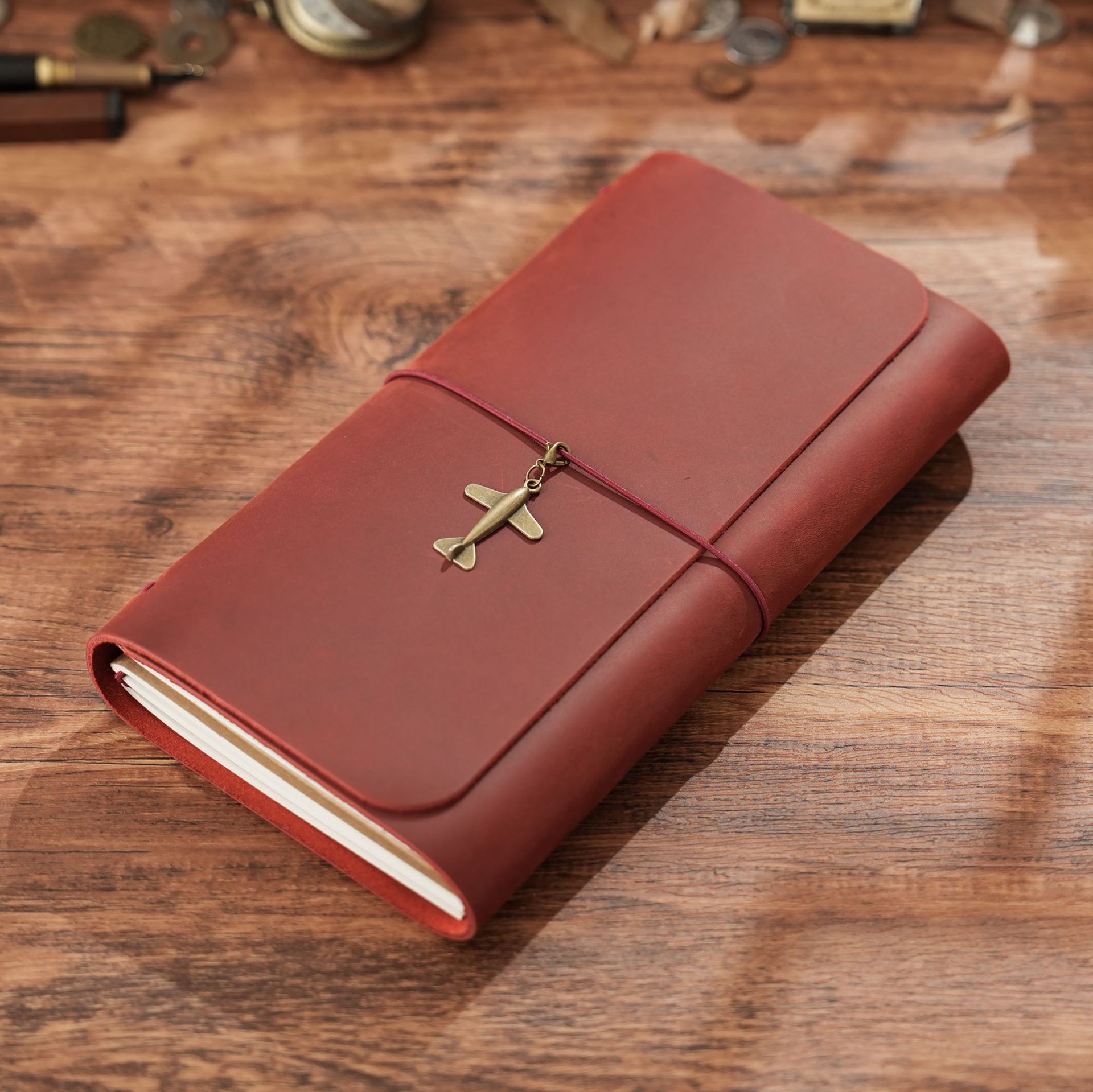 New Arrival Triple Fold TN Tra - đánh giá và giá Vintage Leather Journal Notebook