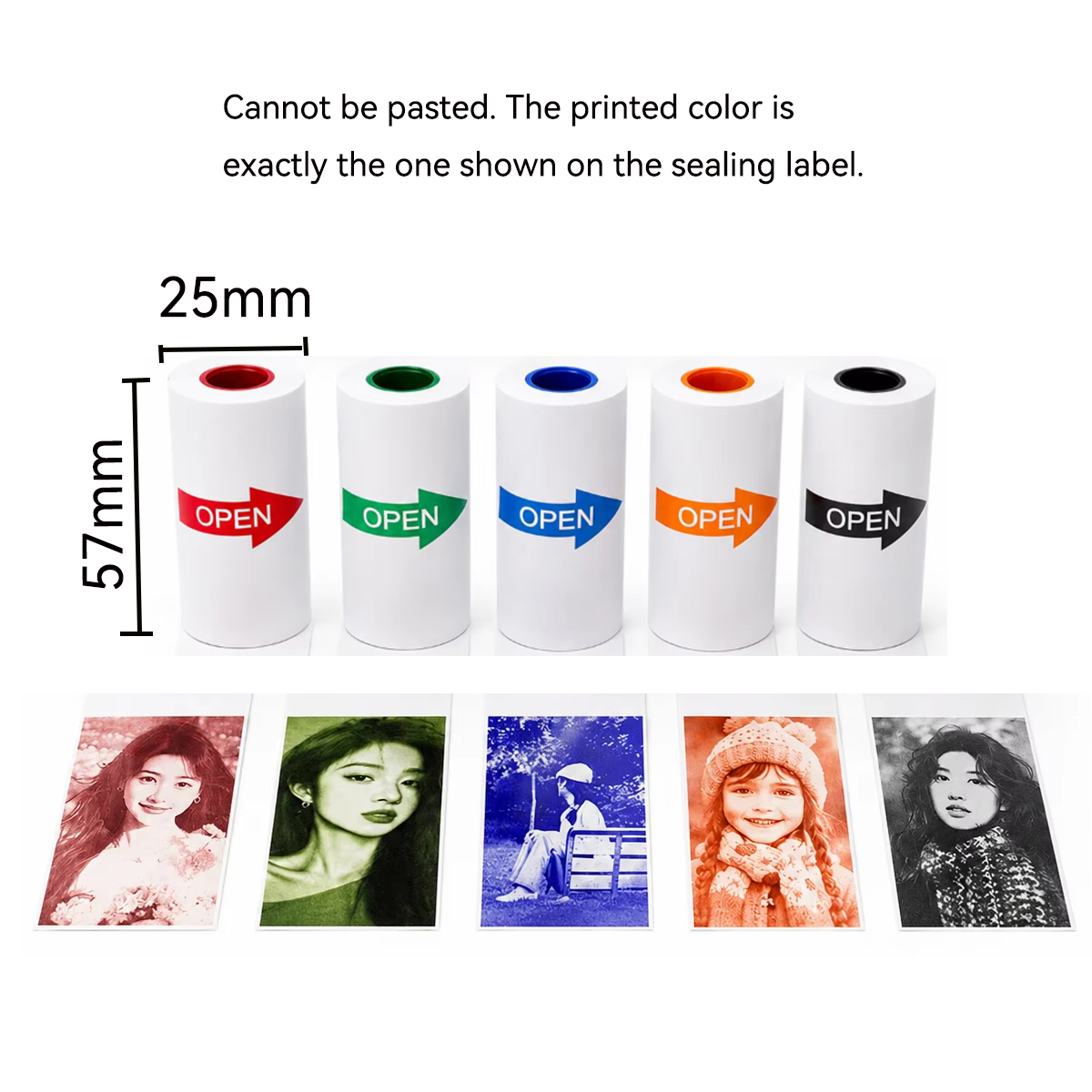 57x25mm White/Color Thermal Pa - đánh giá và giá Mini Pocket Thermal Printer Paper Roll